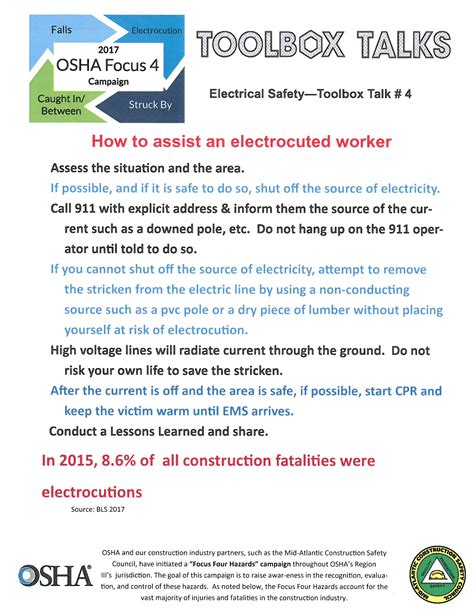 electrical safety tool box talks|free printable osha toolbox talks.